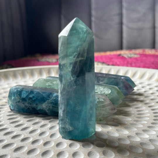 Blue Green intuitively chosen Fluorite Towers