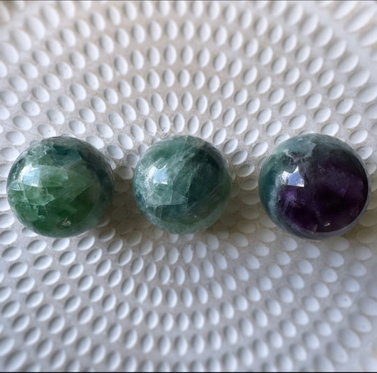 3" Purple + Green Fluorite Spheres