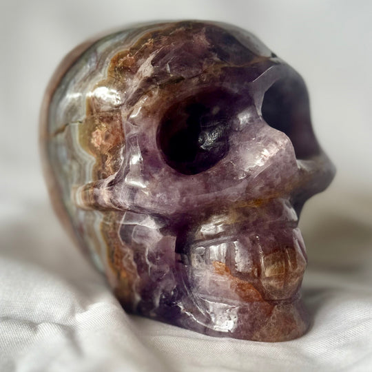 Banded and UNIQUE Amethyst Agate Skull