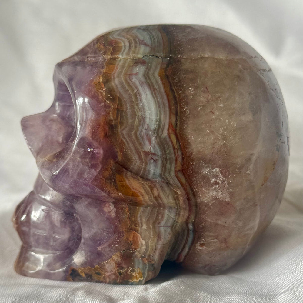 Banded and UNIQUE Amethyst Agate Skull