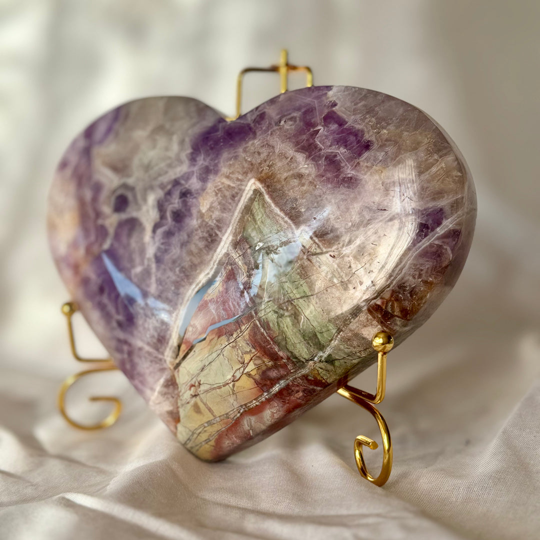 Large Amethyst Agate Heart  1O