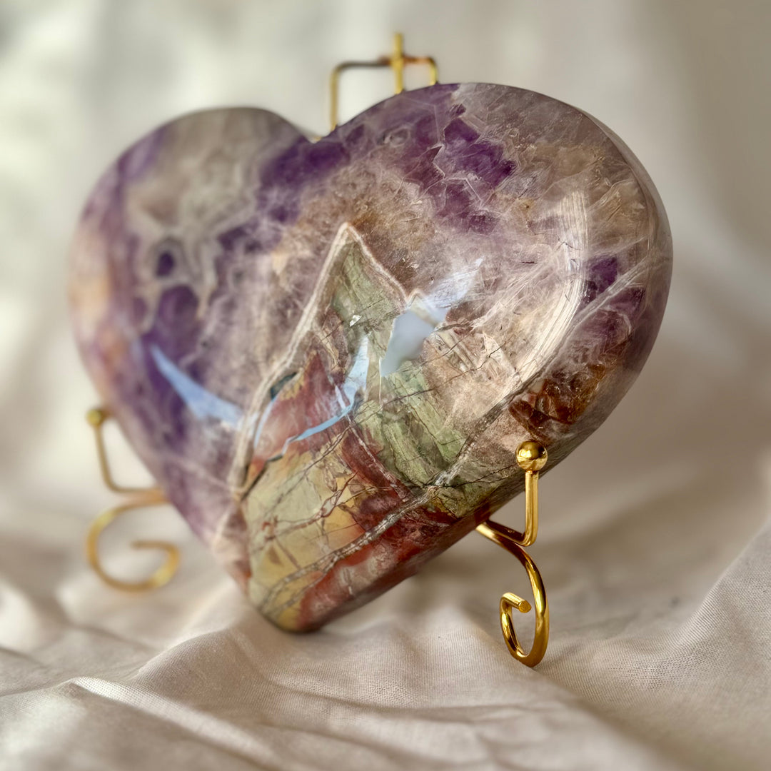 Large Amethyst Agate Heart  1O