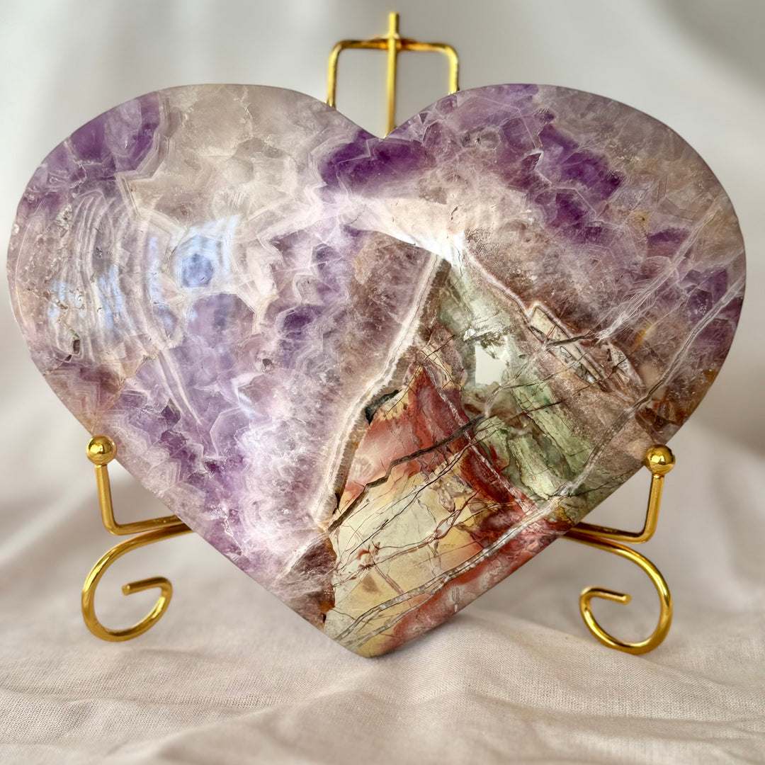 Large Amethyst Agate Heart  1O