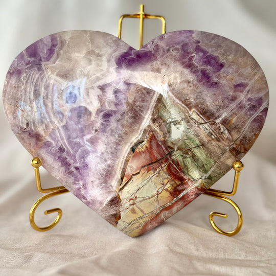 Large Amethyst Agate Heart  1O