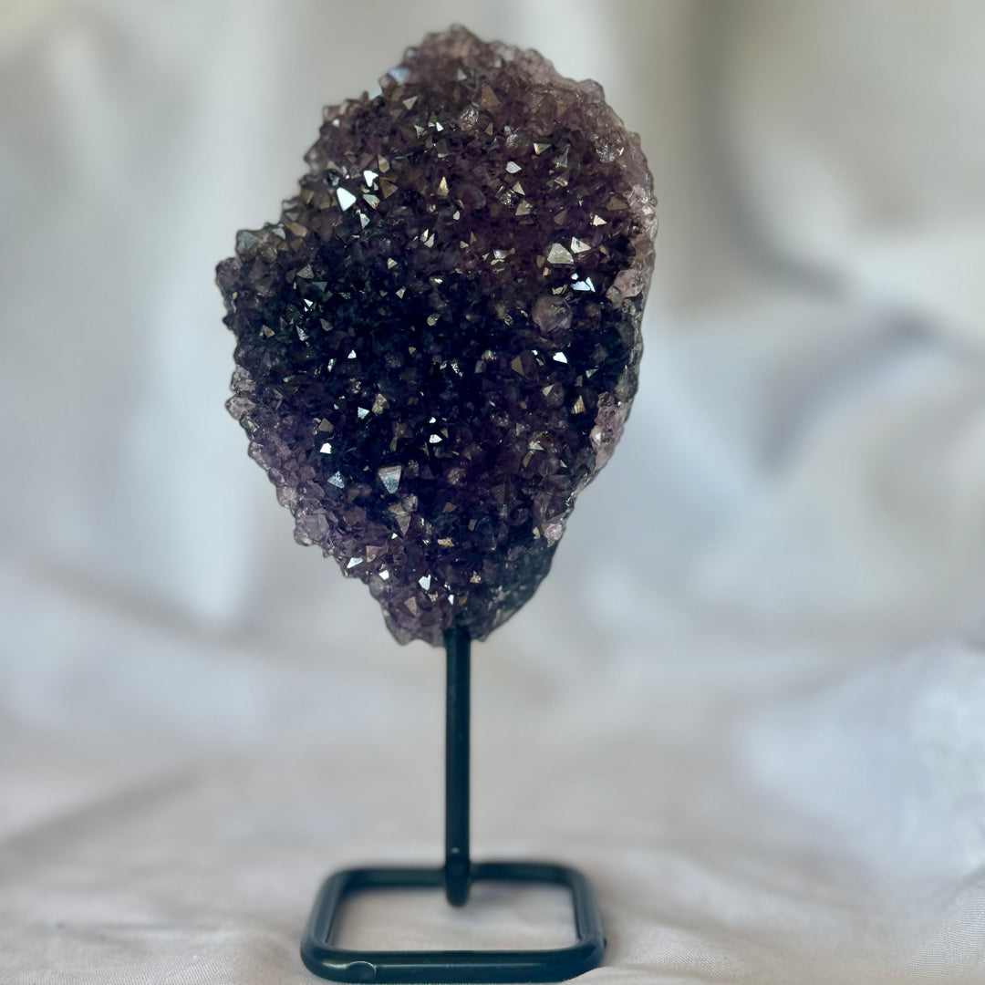 Brilliant Sparkle Brazilian Amethyst on stand 7" 1N