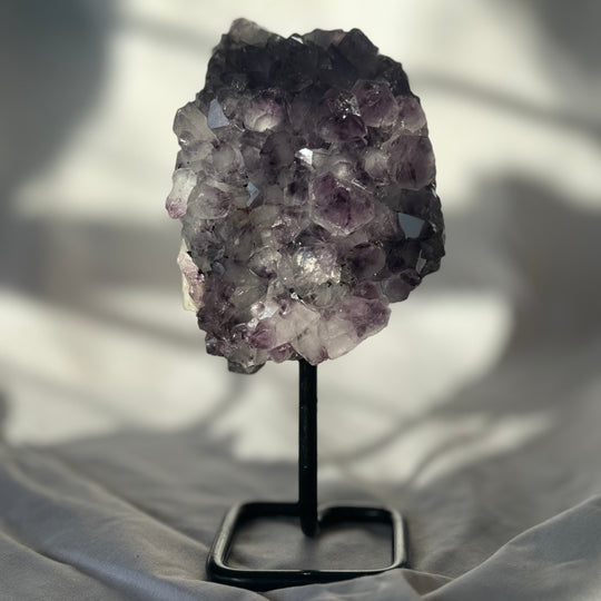 Imperfect Moody Brazilian Amethyst on Stand 6 1/2 " 1Q