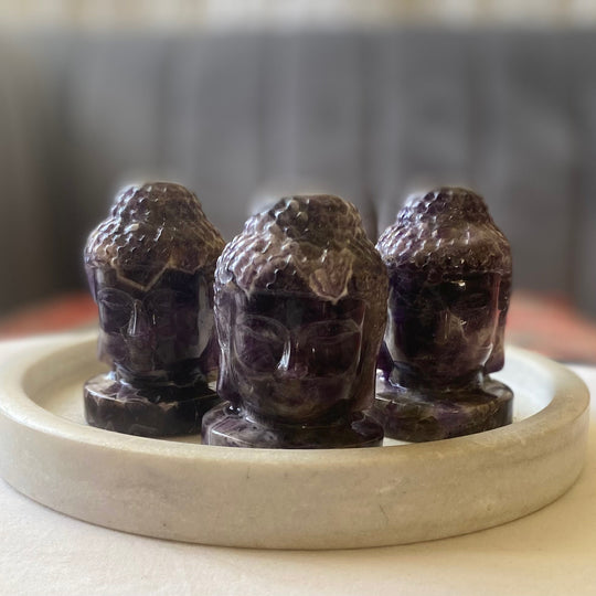 3" Dream Amethyst Buddah Heads